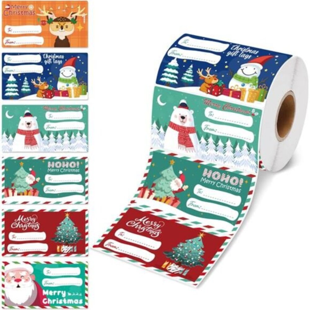 500 PCS Christmas Gift Tags for Christmas Presents Self Adhesive Paper Tag Decor